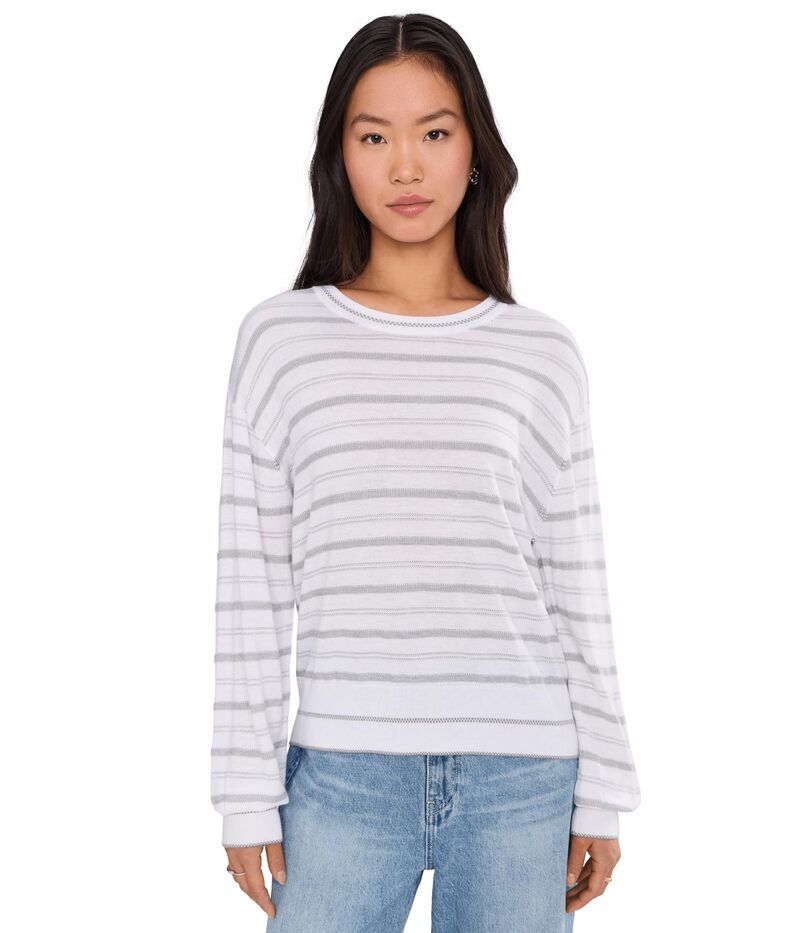 スプレンディット レディース アウター ニット・セーター Splendid Finn Multi Stripe Sweater EucalyptusWhit マルチカラー