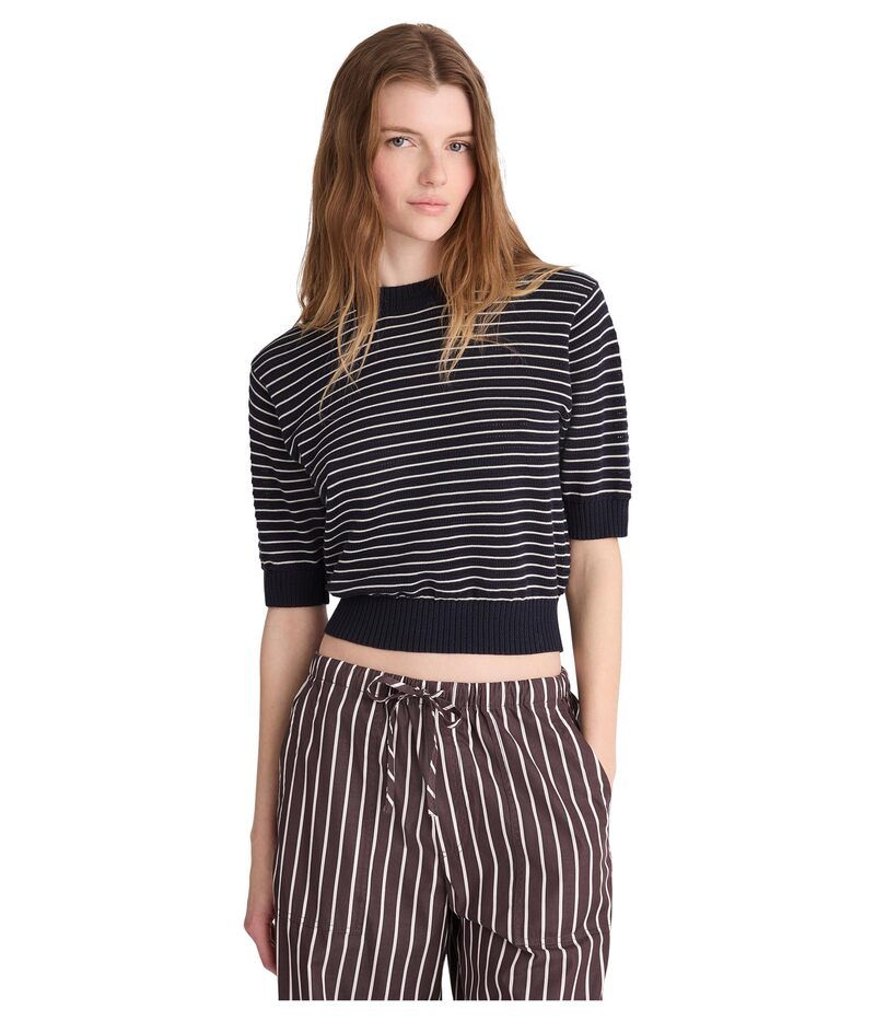 メイドウェル レディース トップス シャツ クルーネック セーター コットン Madewell TexturalStitch Crewneck Sweater in 100 Cottonavy And