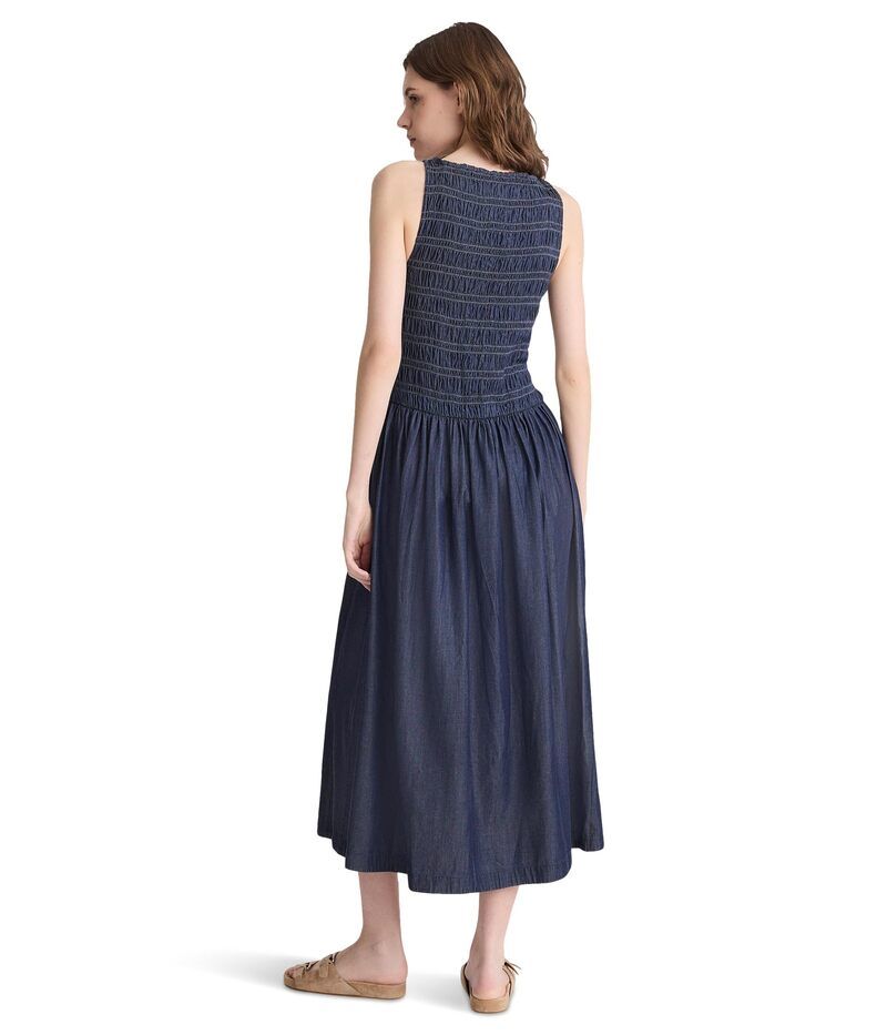 メイドウェル レディース トップス ワンピース シャーリング デニム マキシ Madewell Denim Smocked Boatneck Maxi Dress Carrigan Wash デニム