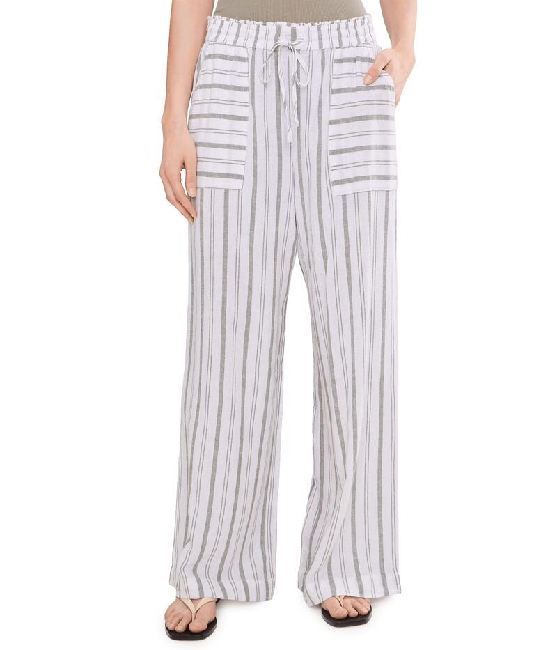 スプレンディット レディース ボトムス カジュアルパンツ リネン Splendid Stella Linen Trim Pants EucalyptusWhit