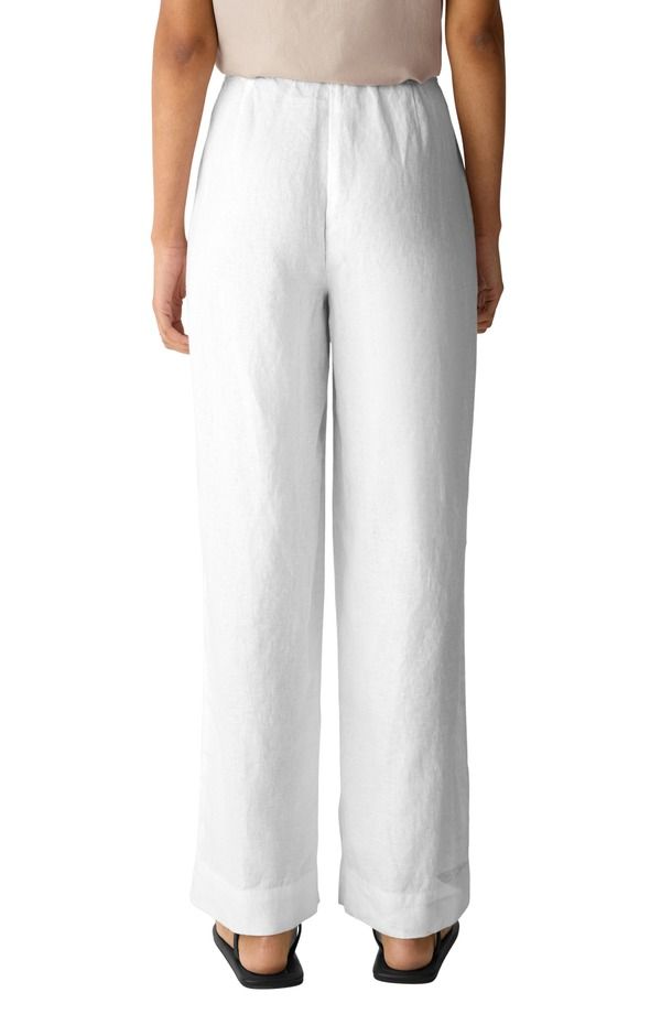 エイリーンフィッシャー レディース ボトムス レギンストレート パンツ リネン Eileen Fisher Straight Leg Linen Pants White ホワイト エイリーンフィッシャー レディース ボトムス レギンストレート パンツ リネン Eileen Fisher Straight Leg Linen Pants White ホワイト