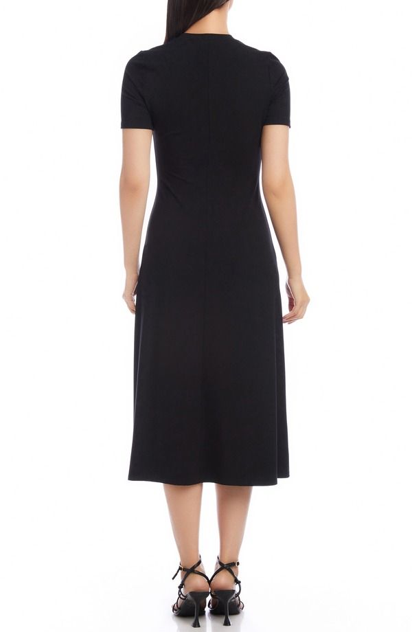 カレンケーン レディース トップス ワンピース アシンメトリー ミディ Karen Kane Asymmetric Slit Hemidi Dress Black ブラック
