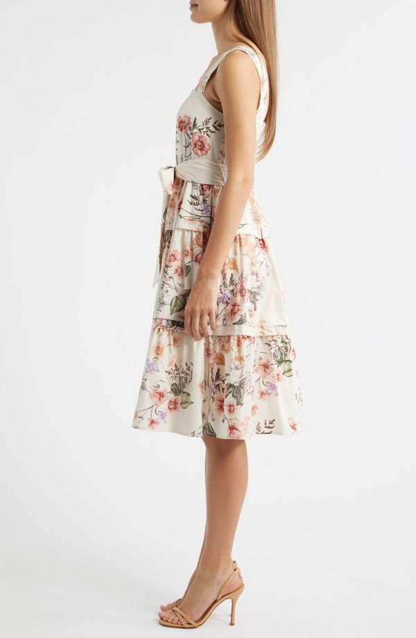 アンクライン レディース トップス ワンピース ティアード ノースリーブ Anne Klein Sleeveless Tieredress White Dove Multi ホワイト