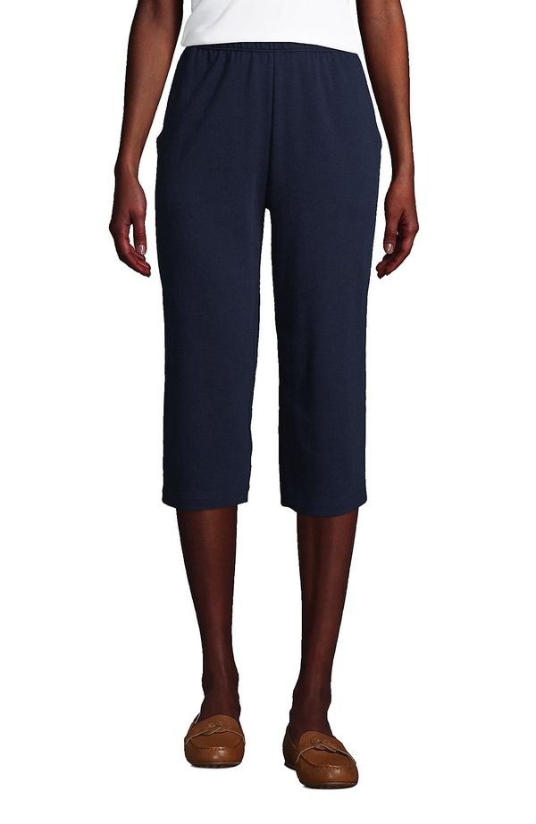 ランズエンド レディース ボトムス ハーフパンツ・ショーツ キャップ ニット Lands End Sport Knit High Riselastic Waist Capri Pants Radian