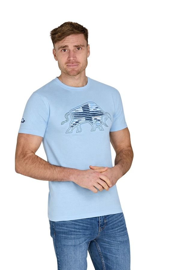 ライジングブル メンズ トップス Tシャツ Raging Bull Slash Bull TShirt Sky Blue ブルー