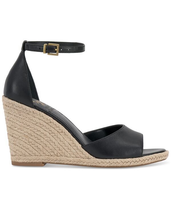 ヴィンスカムート レディース シューズ サンダル Vince Camuto Womens Felyn TwoPiecespadrille Wedge Sandals Black Leather ブラッ