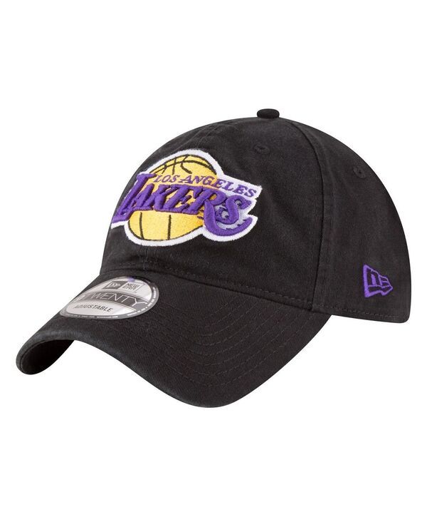 ニューエラ メンズ アクセサリー 帽子 New Era Mens Black Los Angeles Lakers Team 20 9TWENTY Adjustable Hat Black ブラック