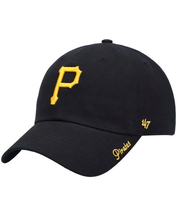47 ブランド レディース アクセサリー 帽子 47 Brand Womens Black Pittsburgh Pirates Teamiata Clean Up Adjustable Hat Bl