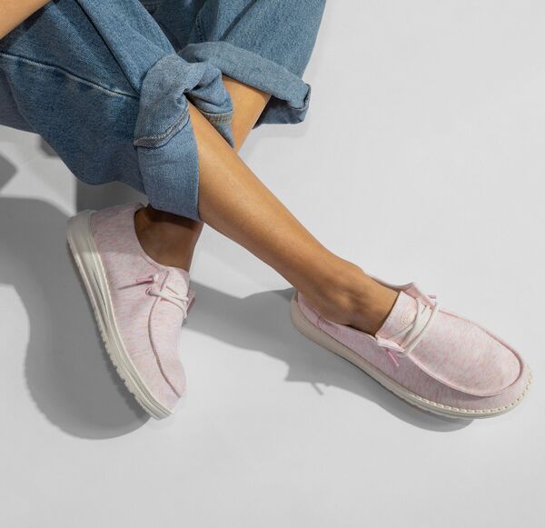 ヘイデュード レディース シューズ スニーカー ジャージー Hey Dude Womens Wendy Jersey Stretch Shoes Pink ピンク