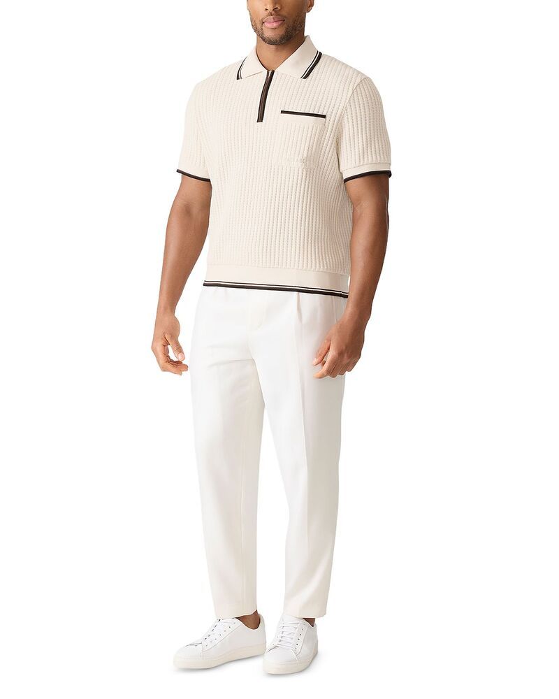 マッカージュ メンズ トップス ポロシャツ ニット Mackagestaban Crochet Knit QuarterZipolo Shirt Cream クリーム