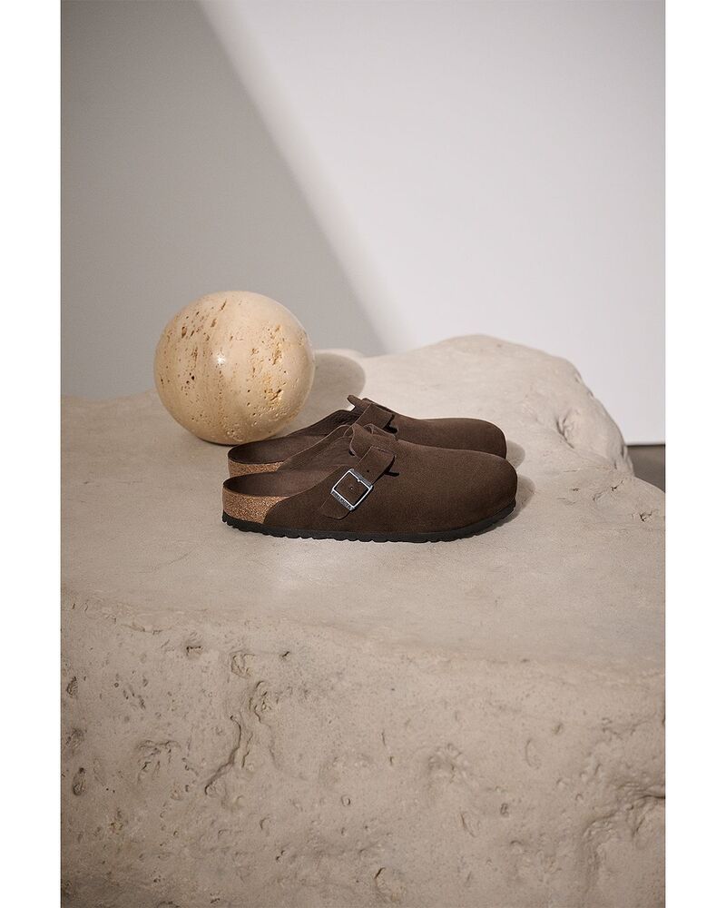 ビルケンシュトック レディース シューズ サンダル スエード Birkenstock Womens Boston Suede Soft Footbed Clogs Carafe