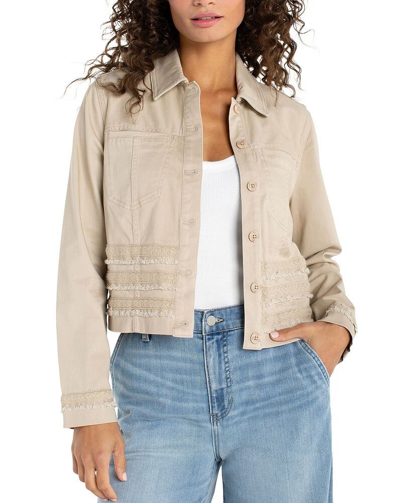 リヴァプール ロサンゼルス レディース アウター ジャケット・ブルゾン デニム レース Liverpoolos Angeles Denim Trucker Jacket with Fray and L