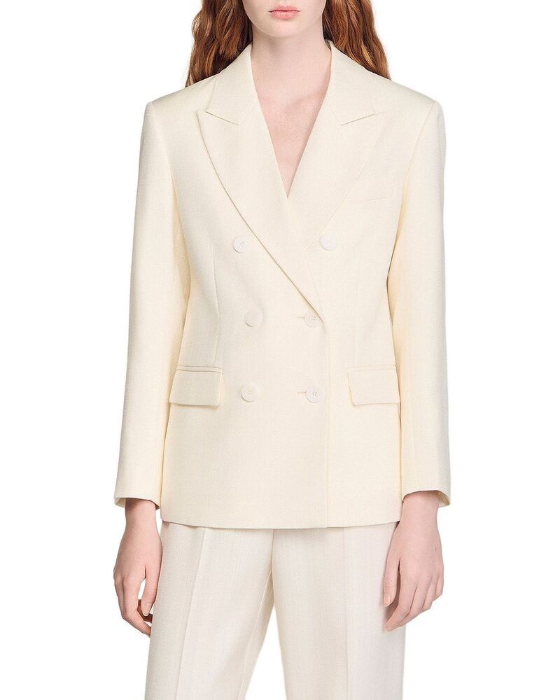 サンドロ レディース アウター ジャケット・ブルゾン Sandro Double Breasted Suit Jacket Ecru エクリュ
