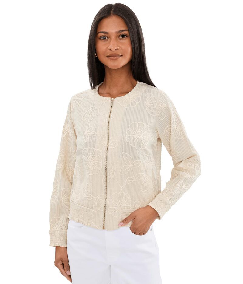 リヴァプール ロサンゼルス レディース アウター コート ジャケット Liverpoolos Angeles Long Sleeve Collarless Jacket With Smocking P