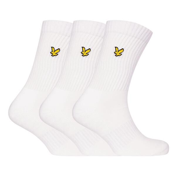 ライルアンドスコット メンズ アンダーウェア 靴下 Lyle and Scott Mens Crew Socks Bright White ホワイト