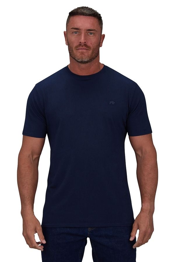 ライジングブル メンズ トップス Tシャツ クルーネック ロゴ Raging Bull Classicrew Neck Logo TShirt Navy ネイビー
