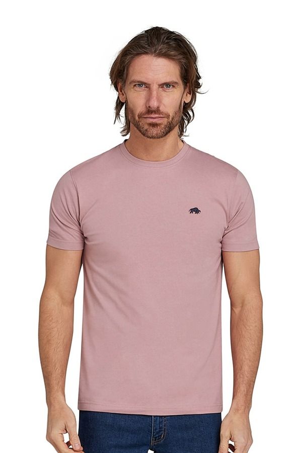ライジングブル メンズ トップス Tシャツ クルーネック ロゴ Raging Bull Classicrew Neck Logo TShirt Pink ピンク