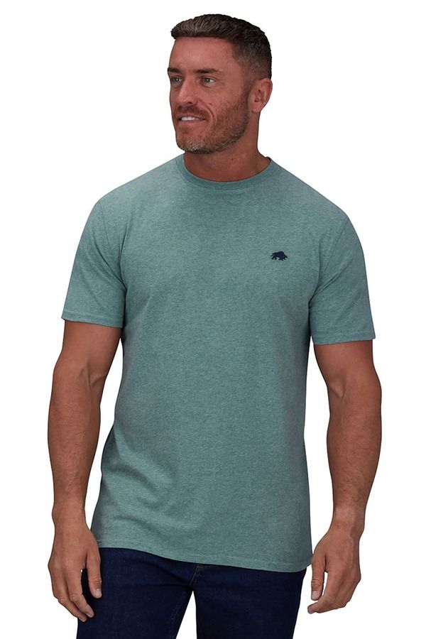 ライジングブル メンズ トップス Tシャツ クルーネック ロゴ Raging Bull Classicrew Neck Logo TShirt Green Marl マール