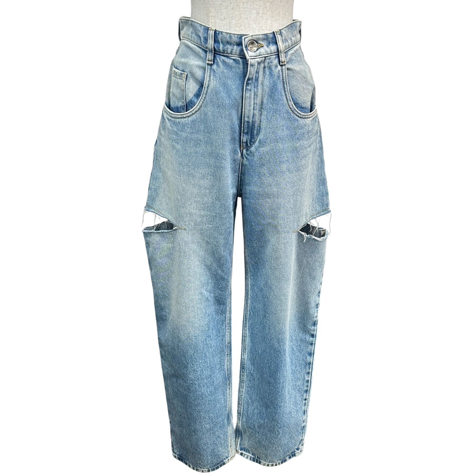 メゾン マルジェラ Maison Margiela シュラッシュディテールデニムパンツ S51LA0051 ブルー デニム レディース デニムパンツ