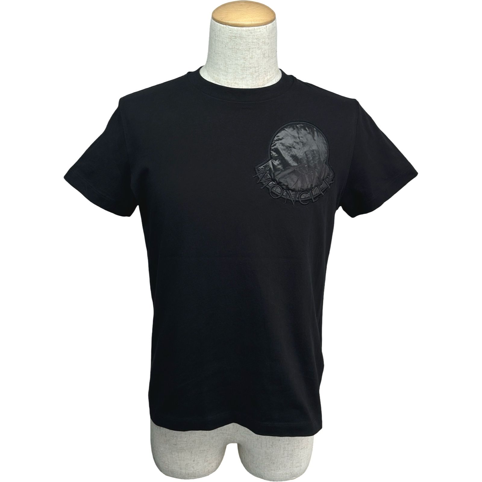 モンクレール MONCLER ロゴワッペン半袖Tシャツ ブラック コットン メンズ 半袖Ｔシャツ