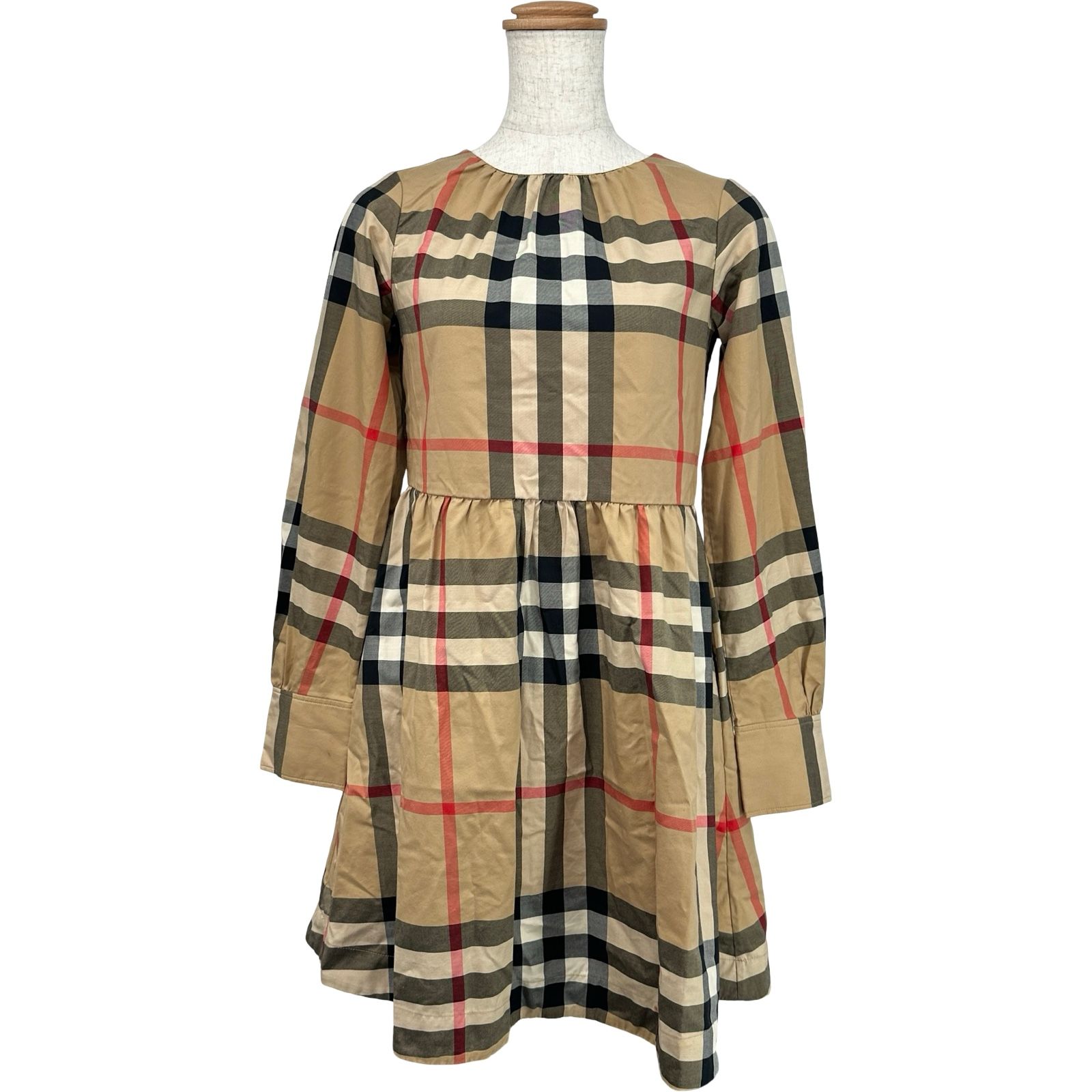 バーバリー BURBERRY チェックフレアワンピース 8064584 ベージュ 綿 キッズ ワンピース