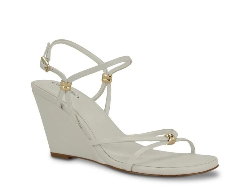 カルバンクライン レディース シューズ サンダル Calvin KleinDeliney Wedge Sandal White ホワイト