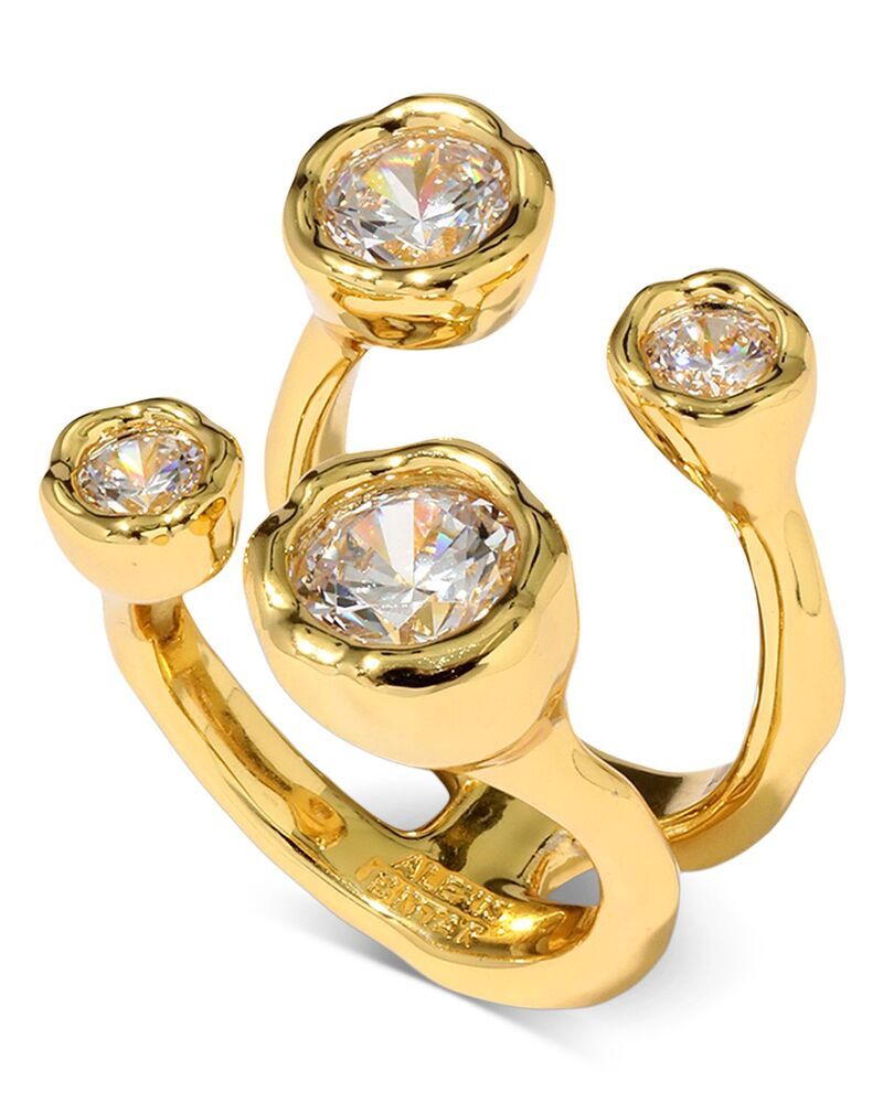 アレクシス ビッター レディース アクセサリー リング Alexis Bittar Asterales Cubic Zirconia Open Double Row Ring in 14K Gold