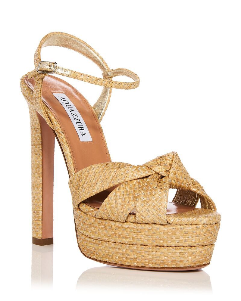 アクアズーラ レディース シューズ サンダル プラットフォーム Aquazzura Womens Nina Platform Sandals NaturalSilver シルバー