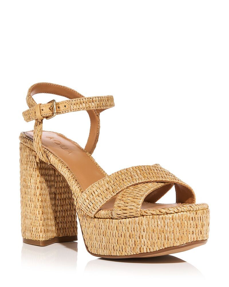 アクア レディース シューズ サンダル プラットフォーム AQUA Womens Grace Platform Sandals Exclusive Raffia