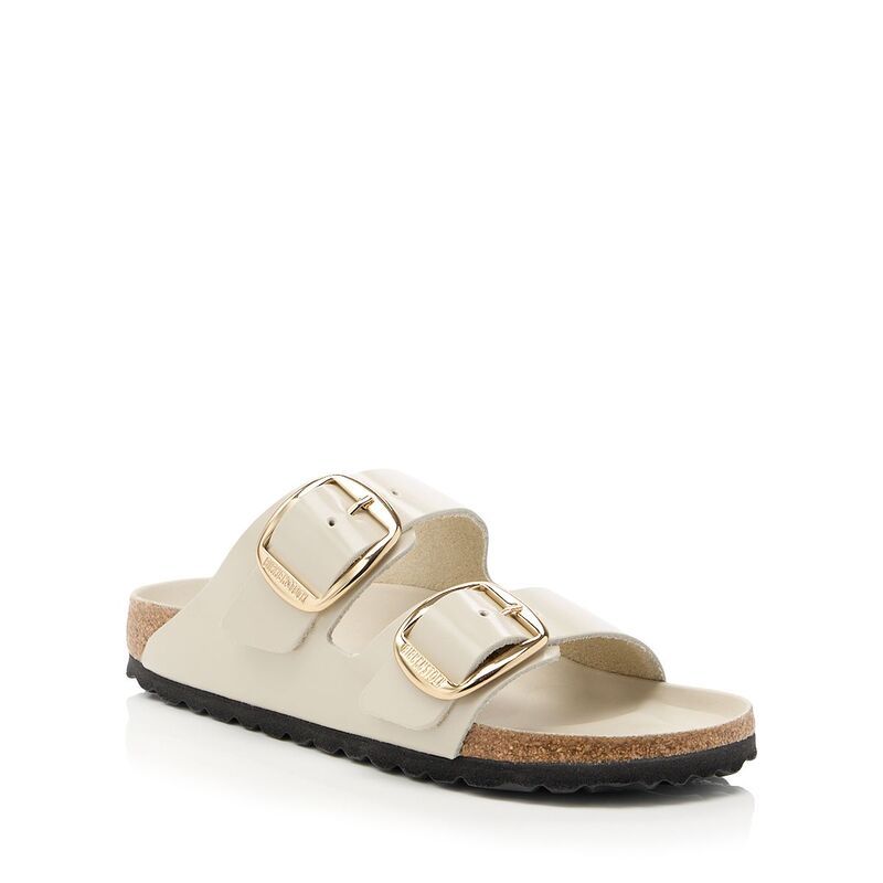 ビルケンシュトック レディース シューズ サンダル Birkenstock Womens Arizona High Shine Big Buckle Slide Sandals Oyster