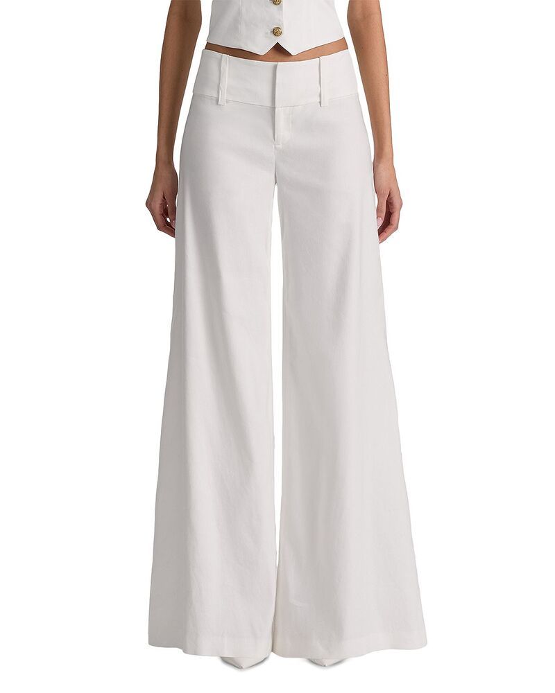 アリスアンドオリビア レディース ボトムス カジュアルパンツ ワイドレッグ ローライズ Alice and Olivia Low Rise Wide Leg Pants Off White オフホワイ