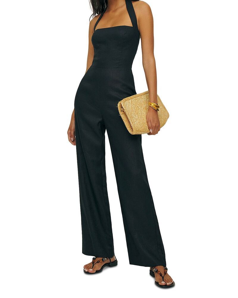 リフォーメーション レディース トップス ジャンプスーツ リネン Reformation Malika Linen Jumpsuit Black ブラック