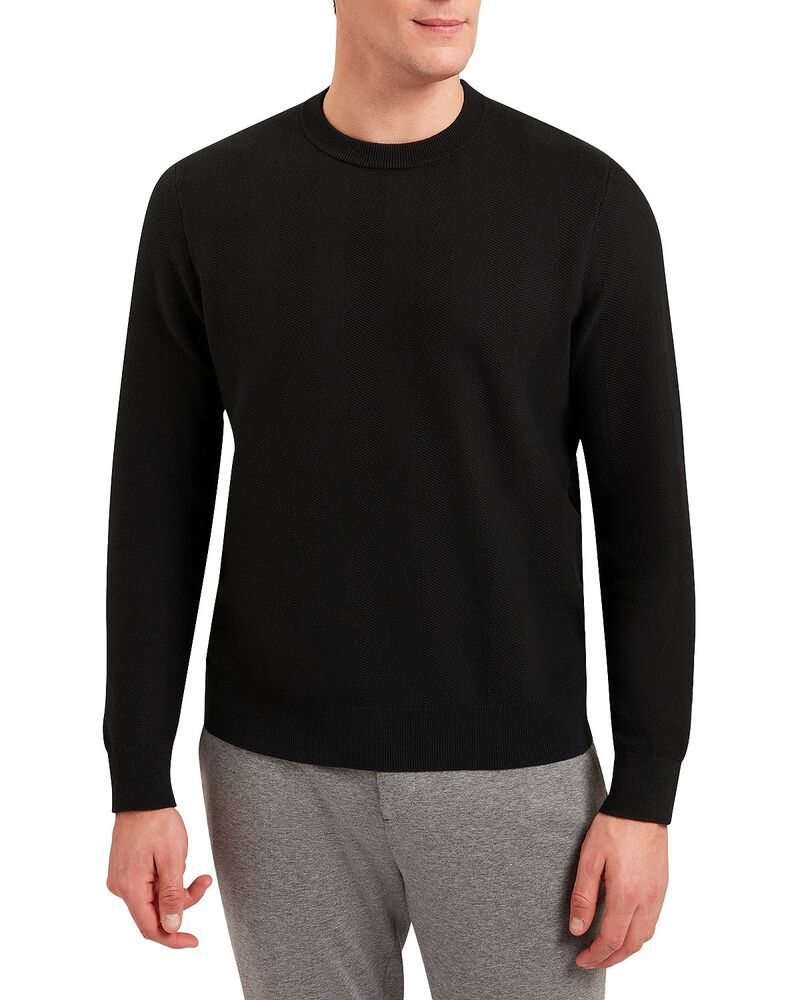 テッドベーカー メンズ アウター ニット・セーター クルーネック Ted Baker Jamals Textured Crewneck Sweater Black ブラック