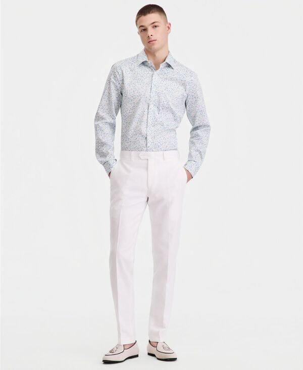 バースリー メンズ ボトムス カジュアルパンツ リネン Bar III MenslimFit LinenBlend Suit Separates Pants White ホワイト