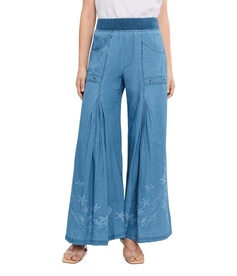 エックスシーブイアイ レディース ボトムス カジュアルパンツ プリント Xcvi Printed Jerona Wide LegWo Etiloate Wash