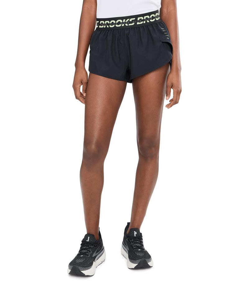 ブルックス レディース ボトムス ハーフパンツ・ショーツ ショートパンツ Brooks PR Elite Split Shorts BlackLuminary ブラック