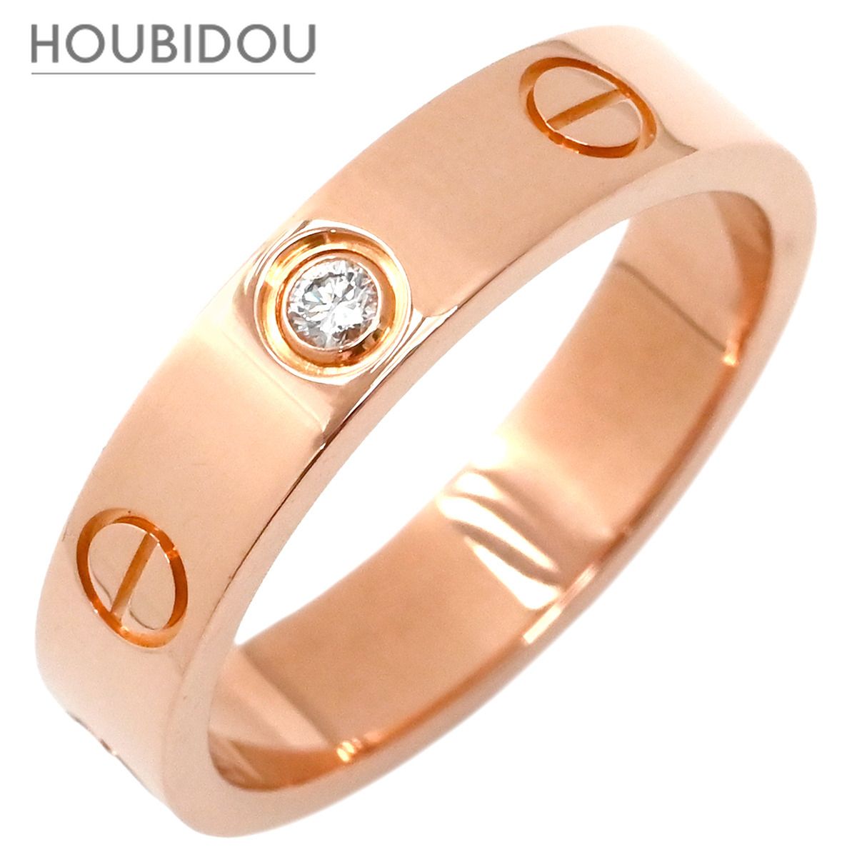 カルティエ Cartier リング 指輪 LOVE ミニラブリング 1Pダイヤ ピンクゴールド #49(JP9) スモールモデル LOVE Ring 750 18K PG 9号 B4050700【中古】