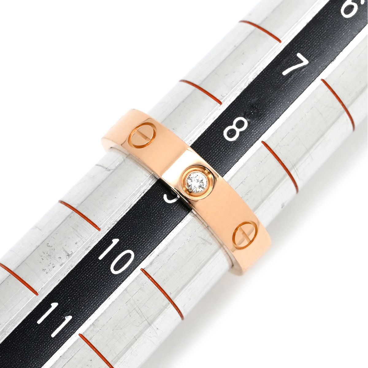 カルティエ Cartier リング 指輪 LOVE ミニラブリング 1Pダイヤ ピンク 