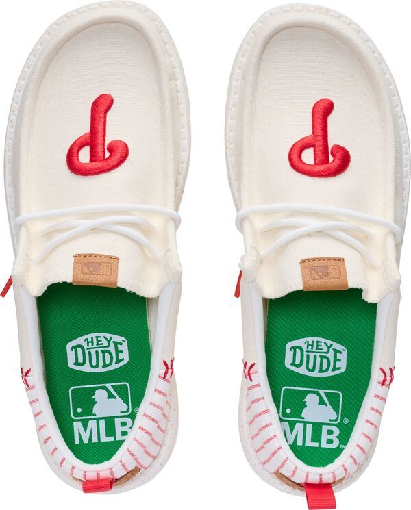 ヘイデュード メンズ シューズ スニーカー ヴィンテージ Hey Dude Mens Wally Funk MLB Vintage Phillieshoes WhiteRed ホワイト