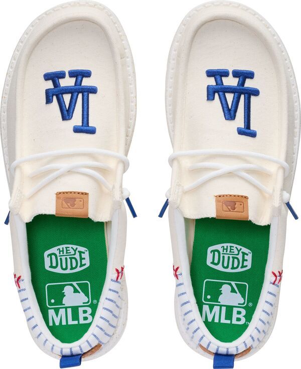 ヘイデュード メンズ シューズ スニーカー ヴィンテージ Hey Dude Mens Wally Funk MLB Vintage Dodgershoes WhiteBlue ホワイト
