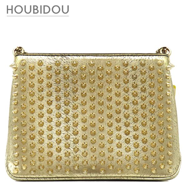クリスチャンルブタン Christian Louboutin ショルダーバッグ トリルビ チェーンバッグ レザー ゴールド ゴールド金具 スパイクス タッズ チェーン ショルダー 【中古】
