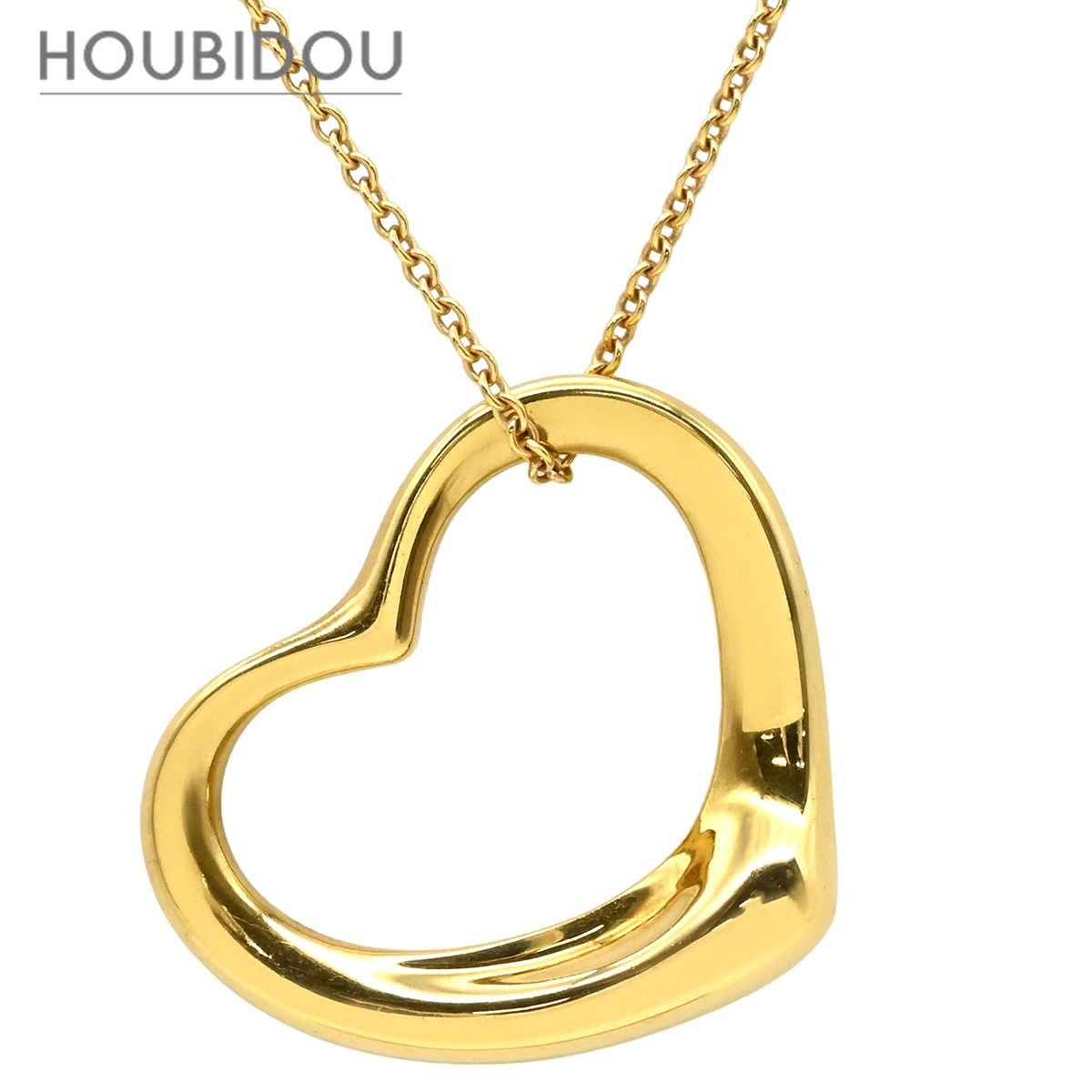 ティファニー Tiffany & Co ネックレス オープンハート イエローゴールド T＆Co. 18K 18金 750 YG エルサペレッティ 【中古】