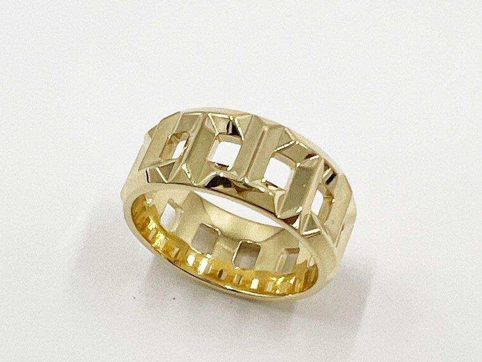 TIFFANY&CO. Tiffany ティファニー Tティファニー トゥルー ワイド リング 指輪 750 K18 YG イエローゴールド 11.5号 新品仕上げ
