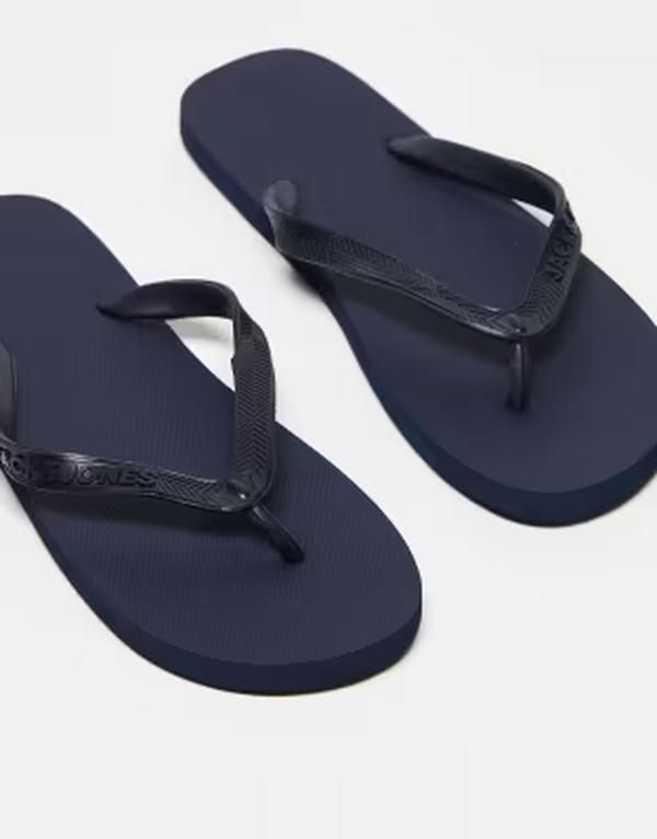 ジャック アンド ジョーンズ メンズ シューズ サンダル ロゴ Jack Jones logo flip flops Navy Blazer ネイビー