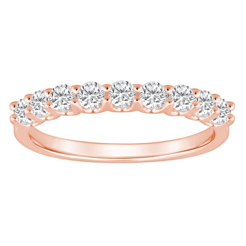 Alyson Layne レディース アクセサリー リング Alyson Layne 14k Gold 58 CaratW Diamond 9Stone Wedding Band Pink ピンク