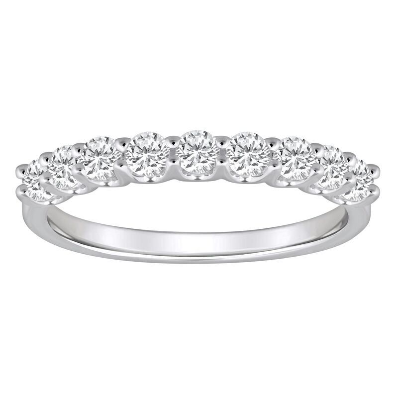 Alyson Layne レディース アクセサリー リング Alyson Layne 14k Gold 58 CaratW Diamond 9Stone Wedding Band White ホワイト