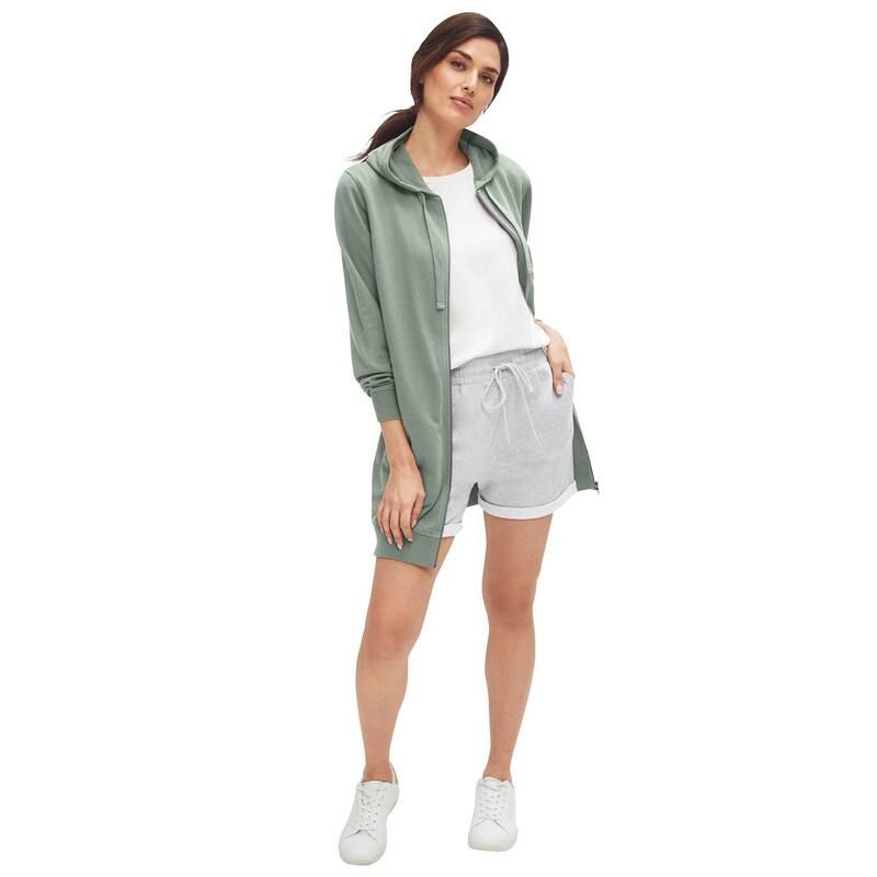 Ellos レディース ボトムス ハーフパンツ・ショーツ プラスサイズ パイル ショートパンツ ellos Plusize French Terry Drawstring Shorts Heather