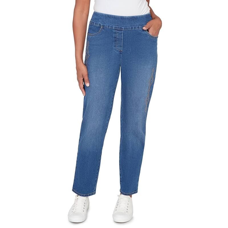 アルフレッド ダナー レディース ボトムス カジュアルパンツ プチ デニム ジーンズ Petite Alfredunner Geometric Heat Super Stretch Denim Jea