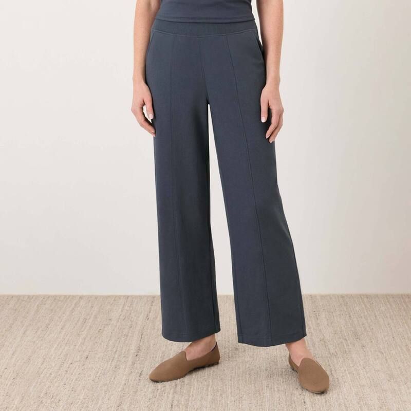 パクト レディース ボトムス カジュアルパンツ ワイドレッグ コットン Pact Organicotton Airplane Pintuck Wide Leg Pant Steel Blue ブルー