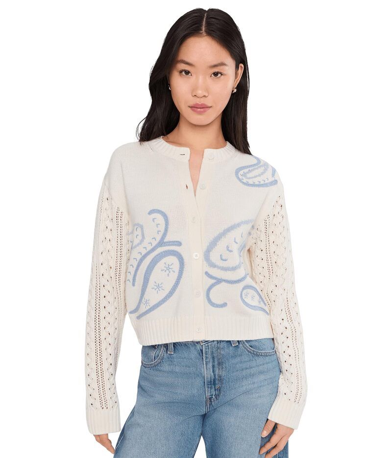 スプレンディット レディース アウター ニット・セーター カーディガン Splendid Gracie Jaquard Cardigan Shell Paisley